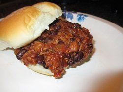 vegetarian barbecue sandwich bun off